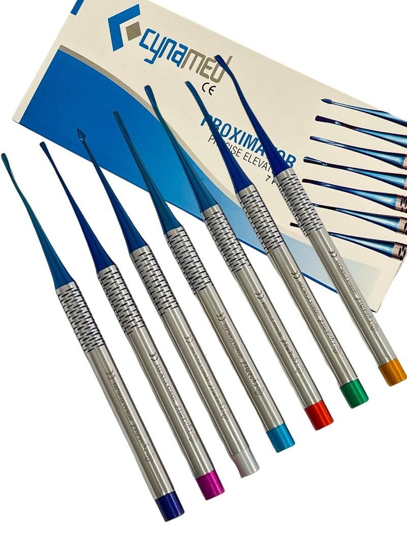artlab -Premium Dental Elevators Etracting Extraction Osteotome Periotome Luxating Elevator Apical Spade Cryer Proximator Elevator Oral Implant, Root Extraction (Proximator PDL Set of 7) - Image 3